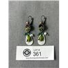 Image 1 : Pair Of Fish Dangle Earrings w/ Enamel & Rhinestones