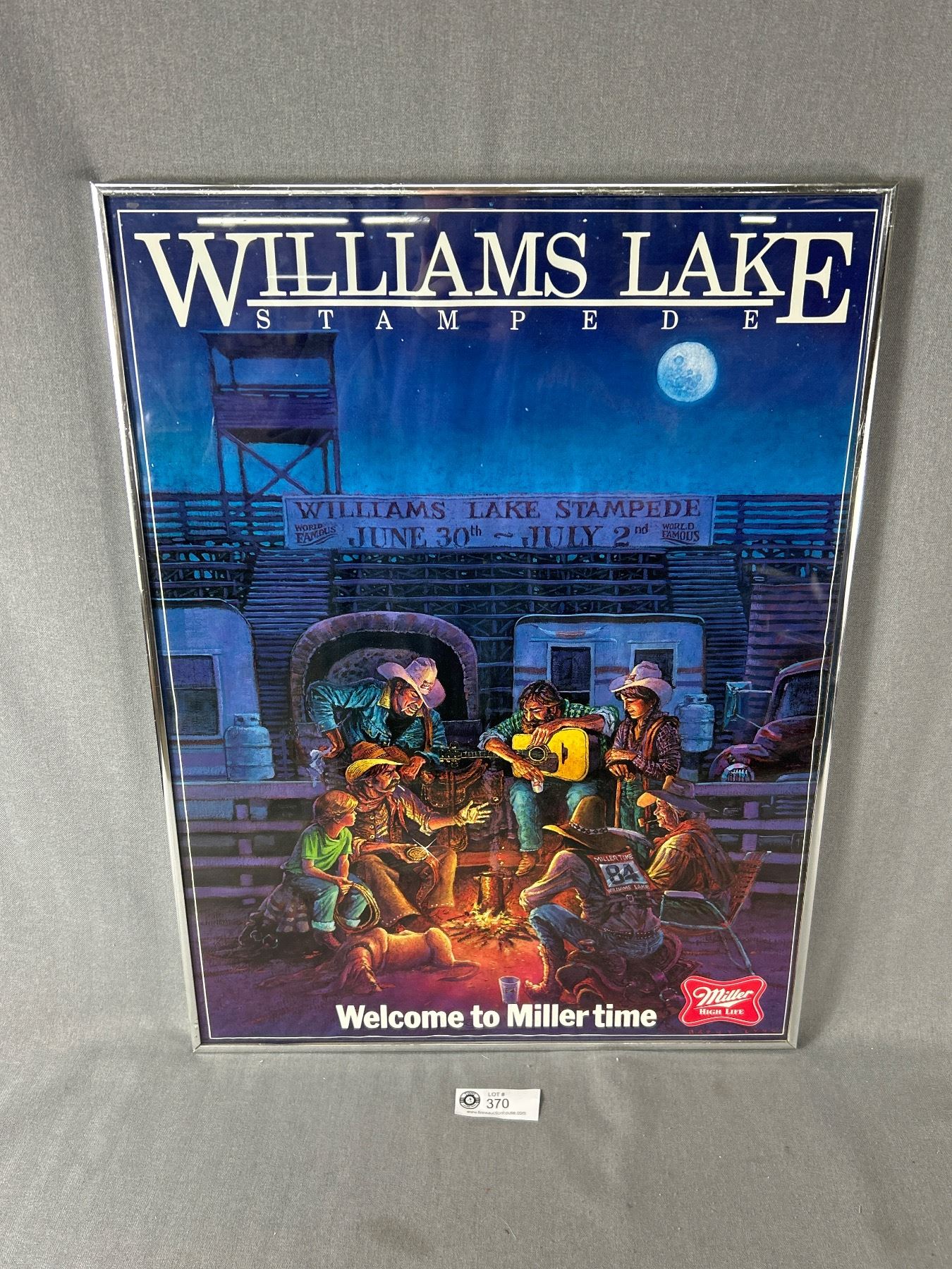 Metal Framed Williams Lake Stampede Welcome To Miller Time Poster metal-framed-williams-lake-stampede-welcome-to-miller-time-poster