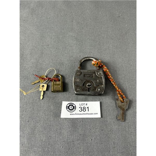 Vintage Sunlight Padlock w/ Key Made In Germany & Mini Lock w/Keys