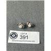 Image 1 : Vintage 800 Silver Marcasite Pearl Clip On Earrings