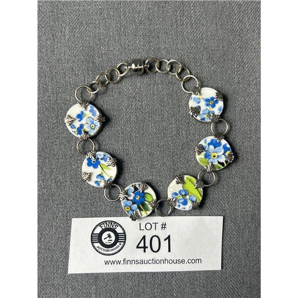 Antique "Forget Me Not" Flower Bracelet. Clasp Has Been Replaced