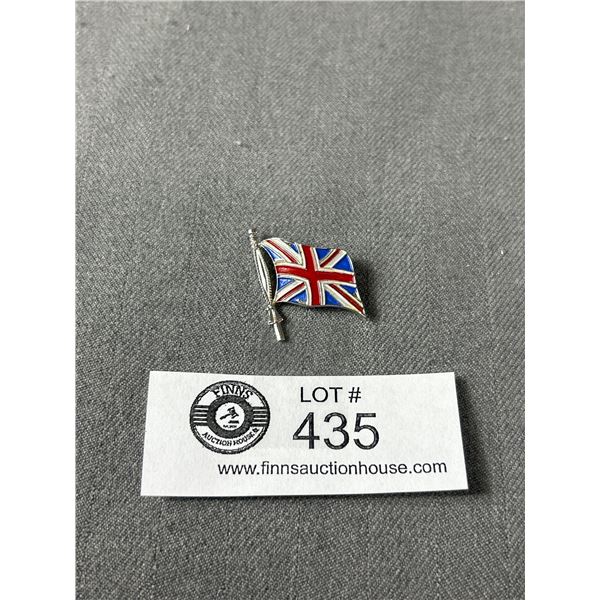 Unusual Sterling & Enamel Union Jack Brooch