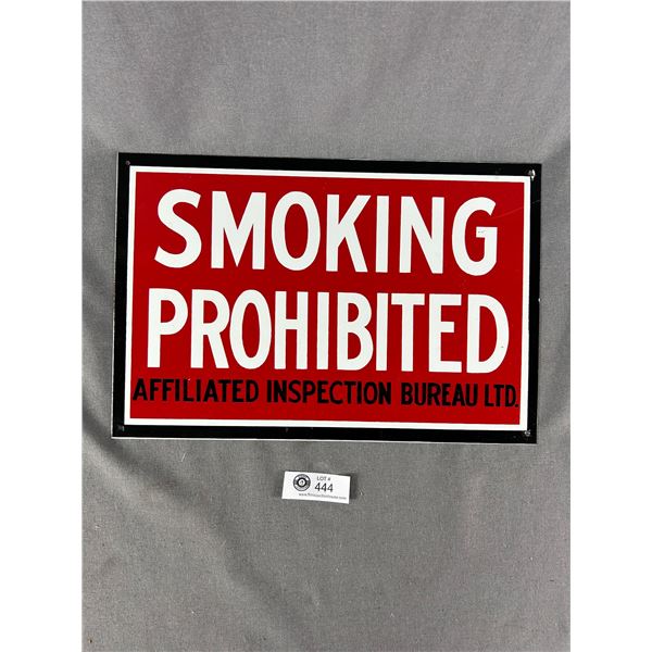 Metal  Smoking Prohibited  Sign. Approx. 10  x 15 