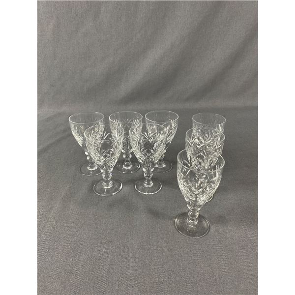 Set of 8 Crystal Wine Stemware Glassses