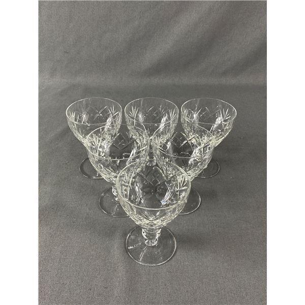 Lot of 6 Crystal Wine Glasses