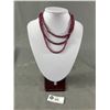 Image 1 : Vintage Triple Strand Indian Ruby + Silver Double Strand Necklace