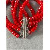 Image 2 : 5 Strands Red Rondelle Glass Beads Bracelet