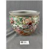 Image 1 : 7"Tall 8.5" Diameter Satsuma Hand painted Flower Pot with Goldfish Motif