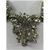 Image 2 : Vintage White and Clear Glass Stones Necklace, Original Patina, No Stone Missing