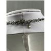 Image 3 : Vintage White and Clear Glass Stones Necklace, Original Patina, No Stone Missing