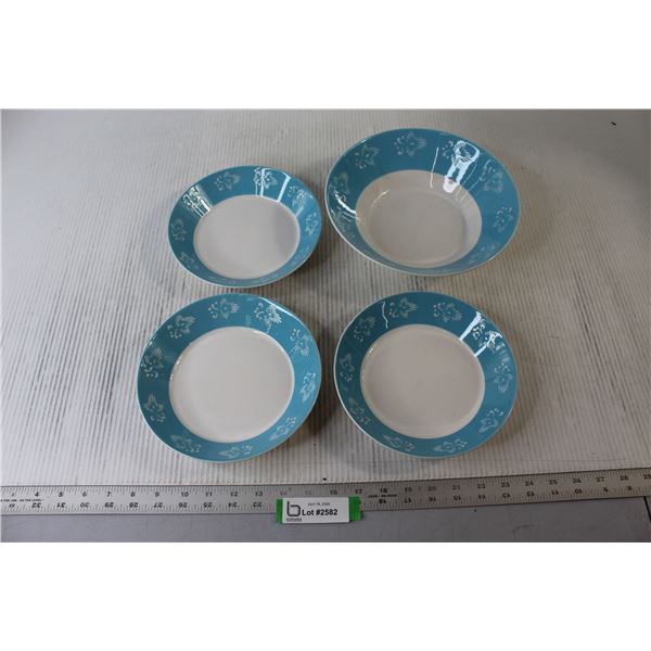 (4) Empress Ironstone Ware Moderne-Blue Bowls