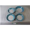 Image 1 : (4) Empress Ironstone Ware Moderne-Blue Bowls