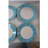 Image 2 : (8) Empress Ironstone Ware Moderne-Blue Plates (2 Chipped)