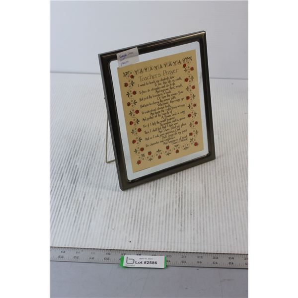 Pebbled Glass Picture Frame with Teachers Prayer