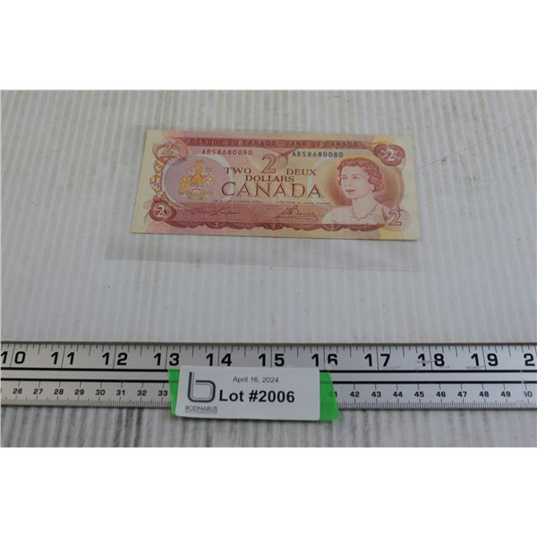Canadian 1974 $2 Bill - Bodnarus Auctioneering