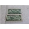 Image 4 : (2) Canadian 1954 $1 Bills
