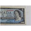 Image 3 : Canadian 1954 $5 Bill