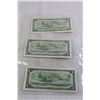 Image 4 : (3) Canadian 1954 $1 Bills