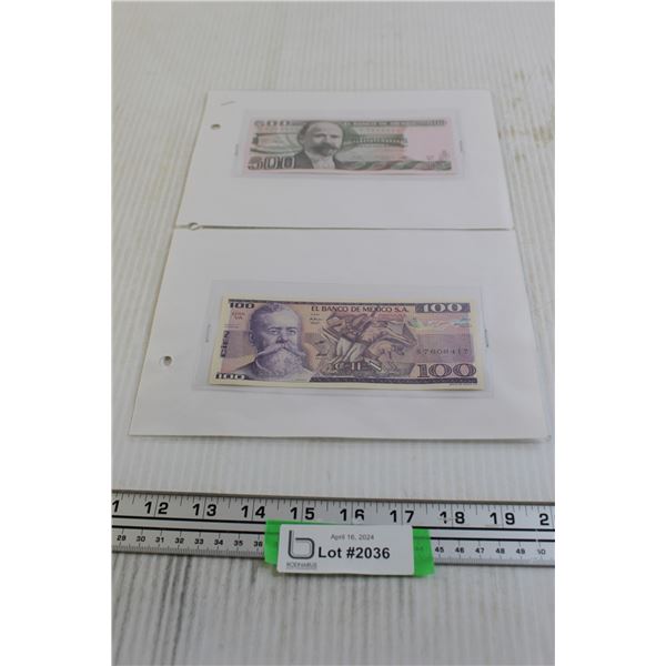 (4) Mexican Bank Notes