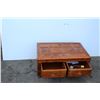 Image 3 : **Wooden Carved 2-Drawer Coffee Table - 21" x 35" x 17" High