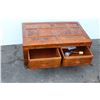 Image 4 : **Wooden Carved 2-Drawer Coffee Table - 21" x 35" x 17" High