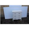 Image 1 : **Wooden 3-Drawer White Dresser - 31 1/2" x 16" x 36" High, Staining on Top