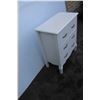Image 2 : **Wooden 3-Drawer White Dresser - 31 1/2" x 16" x 36" High, Staining on Top
