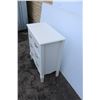 Image 3 : **Wooden 3-Drawer White Dresser - 31 1/2" x 16" x 36" High, Staining on Top