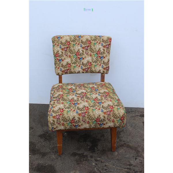 **Vintage Upholstered Wooden Rocking Chair