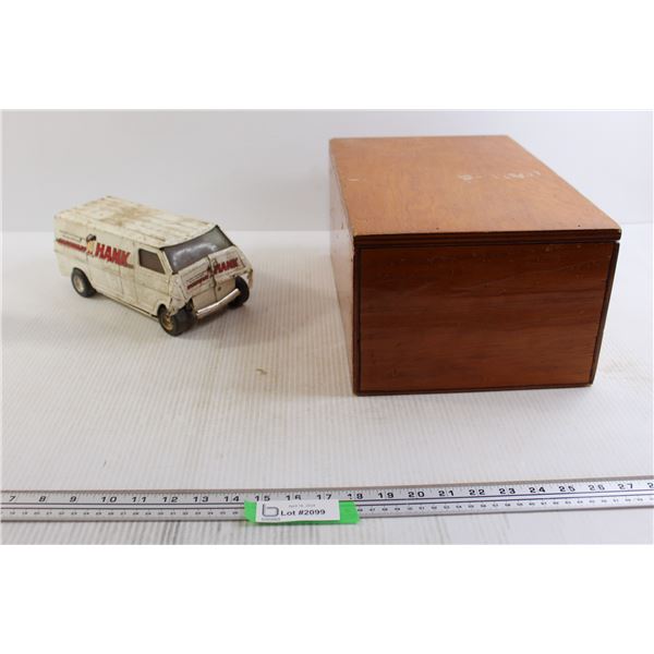 Wooden Storage Box, Hardware Hank Toy Car