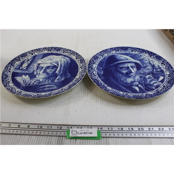 (2) Blue and White Delft Decorative Plates