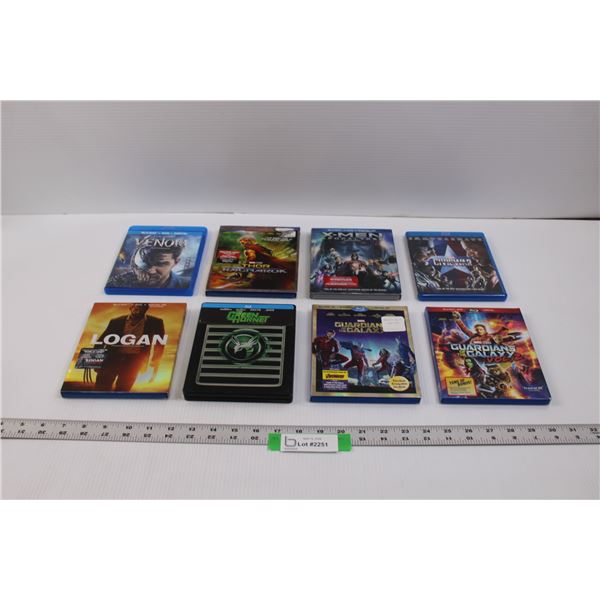 (8) Marvel Blue-Ray Collection -  Venom ,  Thor Ragnarok ,  X-Men Apocalypse ,  Captain America Civi