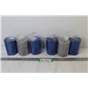 Image 1 : (7) 3" x4" Woven Pillar Candles (blue & silver)