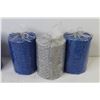 Image 2 : (7) 3" x4" Woven Pillar Candles (blue & silver)
