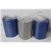 Image 3 : (7) 3" x4" Woven Pillar Candles (blue & silver)