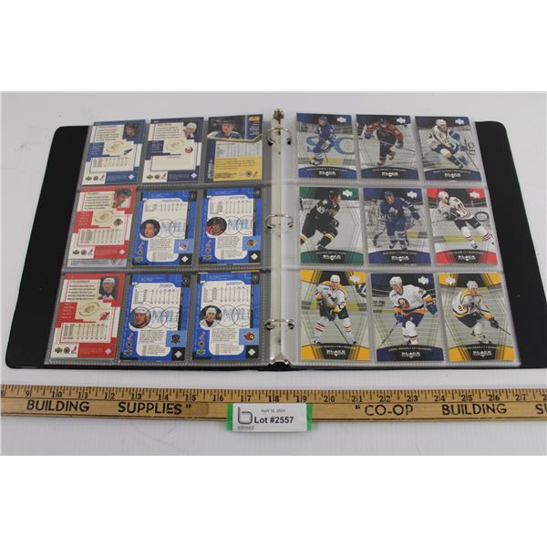 Binder of Assorted NHL Years & Players - 7 Sheets of Collector Cards