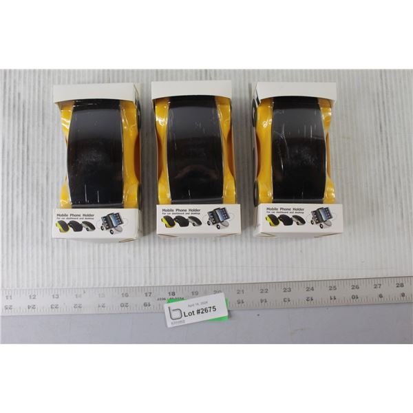 (3) Mobile Phone Holders for Car Dashboard and Desktop