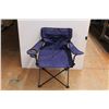 Image 2 : Cloth/Canvas Folding Lawn Chair - Blue