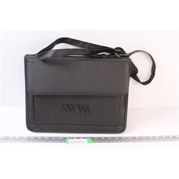 Leatherette Brief Case with notebook, pen, lanyard and long shoulder handle