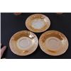 Image 2 : (8) Fire King Peach Lustre - 5 Tea Cups Swirl Pattern and 3 Tea Saucers Leaf Pattern