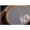 Image 3 : (2) Fire King Peach Lustre Ovenware: Large divided Baking Dish - 12"; Loaf / Bread Pan - 10 1/2"