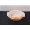 Image 2 : (3) Fire King Peach Lustre Nesting Servers / Baking Pans