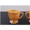 Image 2 : Fire King Peach Lustre Leaf Pattern Cream and Sugar set