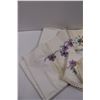 Image 2 : Vintage Bed Linens w/ Needle Point/Embroidery (4) Pillow Cases, (1) Sheet (Unknown Size, Some Staini