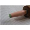 Image 2 : Vintage Rolling Pin with Pink and Green Handles - 10"