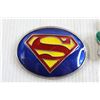 Image 2 : (4) Metal Belt Buckles - Superman, 3-Leaf Clover, etc.)