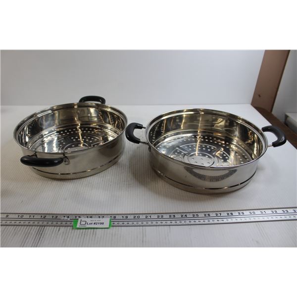 (2) 12  Stainless Steel Steamer Sections