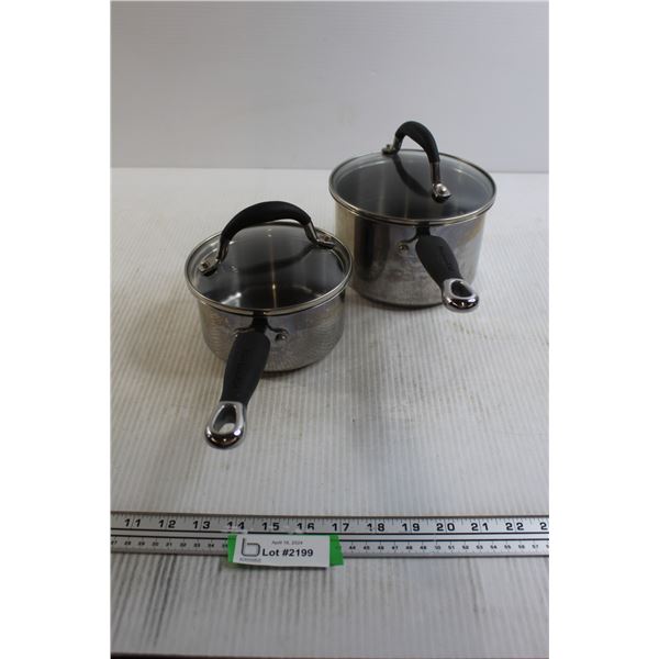 (2) KitchenAid Pots with Lids - 0.9L, 1.9L