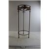 Image 1 : Vintage 3-Leg Plant Stand - 27" Tall, 10 1/2" Wide, Leaf Decorations