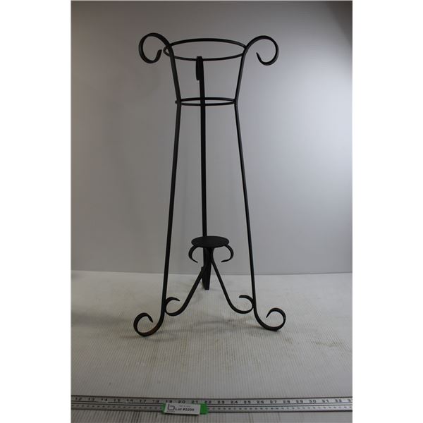 Black 3-Leg Metal Plant Stand - 28" Tall, 15 1/2" Wide on Base